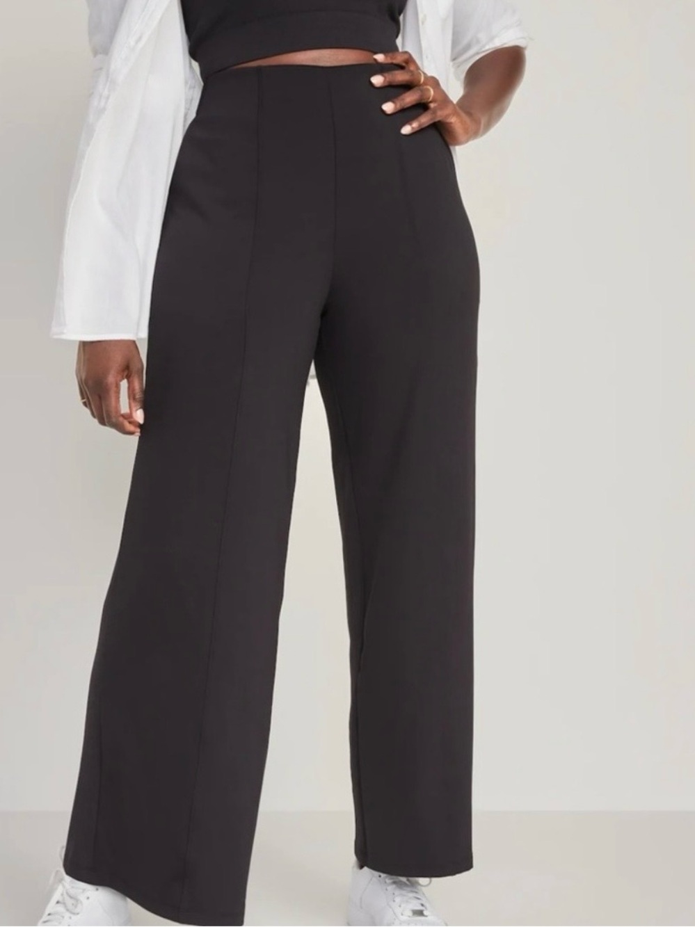 Old Navy High-Waisted PowerSoft Trouser Pants in brown